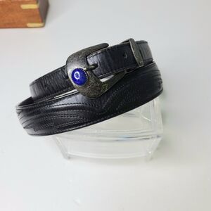 Randall D Moore RDM Lapis Sterling Buckle Black Leather Western Vintage Belt